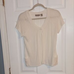 Kim Roger's Women's White Cardigan Size XL